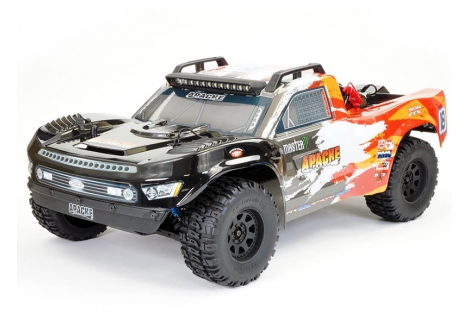 FTX Apache 1/10 Brushless Trophy Truck RTR – Red – 2500kv Motor with Aluminium Shocks and LED Roof Bar – FTX5498R 