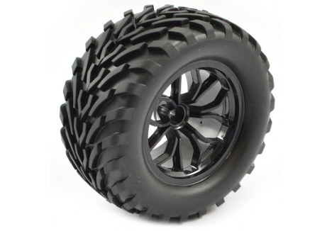 FTX Bugsta Mounted Wheel Tyre Complete Pair Black 1/10 Scale FTX6447B