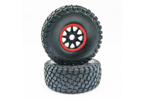FTX DR8 Wheel and Tyre Set Pair Red RC Car FTX9582R