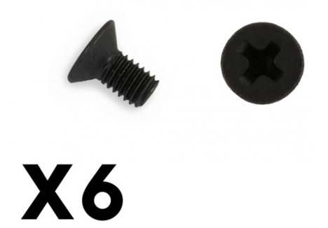 FTX Flat Head Hex Screws M3 x 6mm Machine Thread 6 Pack FTX6544