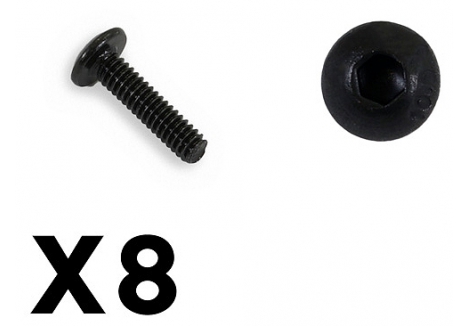 FTX Outback Button Head Screw M2 x 8mm Pack of 8 FTX8228