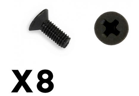 FTX Outback Countersunk Screw M3*8 8 Pack Replacement Fastener FTX8224