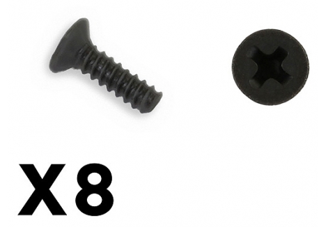 FTX Outback Mini 3.0 Flat Head Self Tapping Screw 1.7x6 8 Pack FTX8916