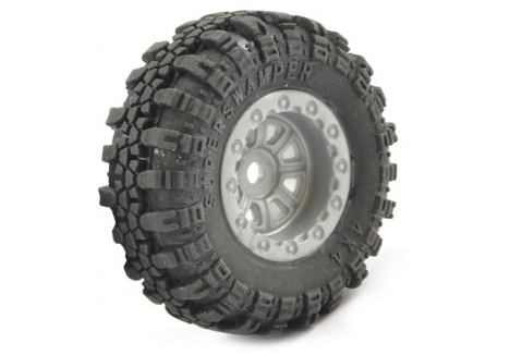 FTX Outback Mini Swamper Tyre and Wheel Set Grey 1/24 Scale 4pc FTX8859G