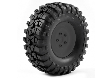 FTX Outback Pre-Mounted Steel Look Lug Tyre Black FTX8172B