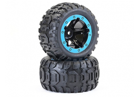 FTX Tracer Monster Truck Wheel Tyres Complete Blue FTX9742B