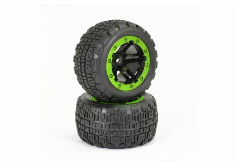 FTX Tracer Truggy Wheel Tyres Complete Pair Green FTX9765G