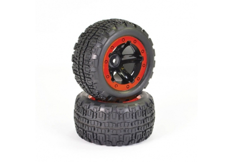 FTX Tracer Truggy Wheel Tyres Complete Pair Red FTX9765R