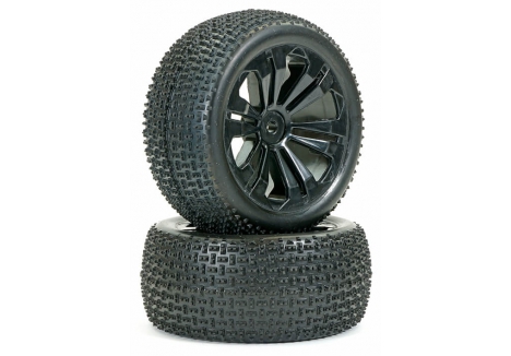 FTX Vantage Rear Micro Block Tyre Mounted Split Spoke Pair Black FTX6303R