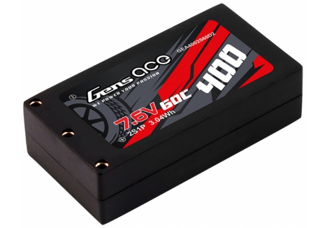 Gens Ace 2S HV LiPo Battery 7.6V 400mAh 60C Hard Case 2MM O-GC2H0400-60G2