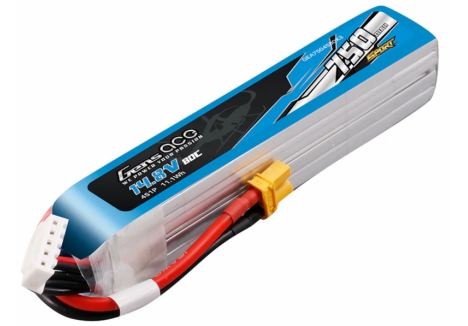 Gens Ace 4S 14.8V 750mAh 80C LiPo Battery Pack XT30 O-G4S0750-80X3