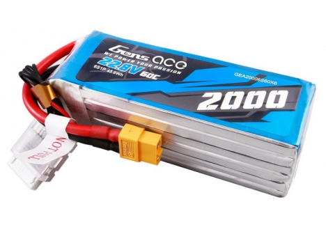 Gens Ace 6S 2000mAh 22.8V 60C HV LiPo Battery XT60 G6H2000-60X6