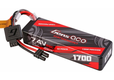 Gens Ace G-Tech 1700mAh 2S 7.4V 35C LiPo Battery Hard Case iEC2 Connector O-GTC2S1700-35E2