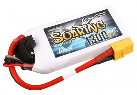 Gens Ace G-Tech 2S 7.4V 1300mAh 30C LiPo Battery XT60 Connector RC