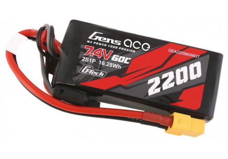 Gens Ace G-Tech 2S 7.4V 2200mAh 60C RC Car LiPo Battery XT60 GTC2S2200-60X6