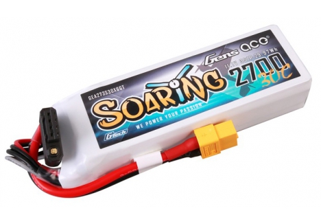 Gens Ace G-Tech 3S 11.1V 2700mAh 30C LiPo Battery XT60 GT3S2700-30X6