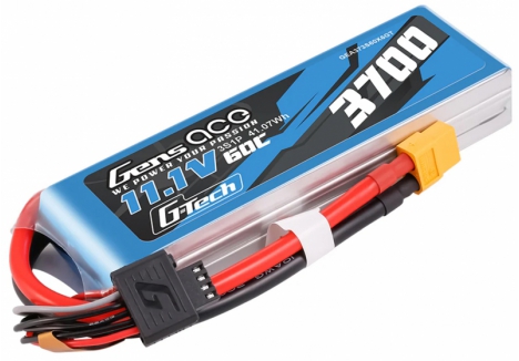 Gens Ace G-Tech 3S 11.1V 3700mAh 60C LiPo Battery XT60 O-GT3S3700-60X6