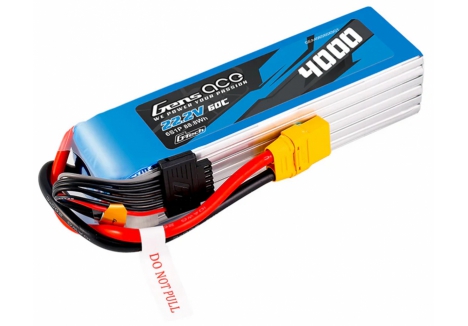 Gens Ace G-Tech 4000mAh 22.2V 6S 60C LiPo RC Battery XT90 O-GT6S4000-60X9