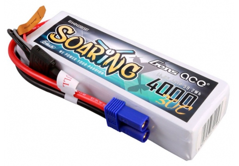 Gens Ace G-Tech 4000mAh 4S 14.8V 30C LiPo Battery EC5 O-GT4S4000-30E5