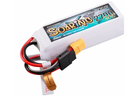 Gens Ace G-Tech 4S 14.8V 2700mAh 30C LiPo Battery XT60 GT4S2700-30X6