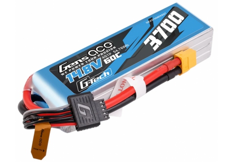 Gens Ace G-Tech 4S 14.8V 3700mAh 60C LiPo Battery XT60 O-GT4S3700-60X6