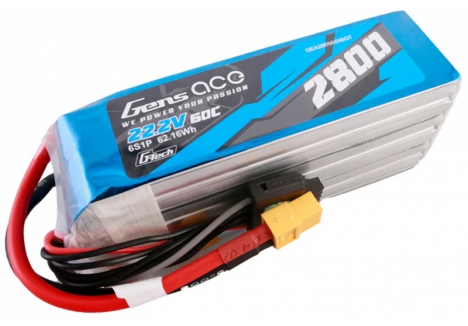 Gens Ace G-Tech 6S 22.2V 2800mAh 60C LiPo RC Battery XT60 O-GT6S2800-60X6