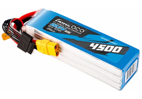Gens Ace G-Tech 6S 22.2V 4500mAh 60C LiPo Battery XT90 O-GT6S4500-60X9