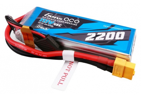 Gens ace G-Tech LiPo RC Battery 3S 11.1V 2200mAh 45C XT60 O-GT3S2200-45X6
