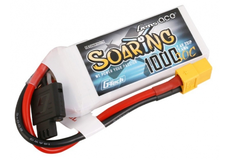 Gens Ace G-Tech Soaring 2S 7.4V 1000mAh 30C LiPo Battery XT60 O-GT2S1000-30X6
