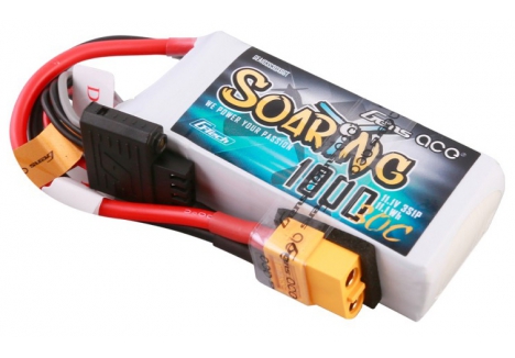 Gens Ace G-Tech Soaring 3S 11.1V 1000mAh 30C LiPo Battery XT60 O-GT3S1000-30X6