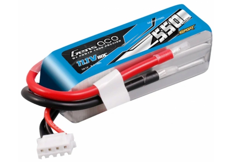 Gens Ace Li-Po Sport 3S 11.1V 550mAh 80C RC Aircraft Battery O-G3S0550-80