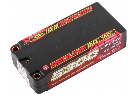 Gens Ace Redline 2.0 2S 5300mAh 7.6V 140C HV LiPo Battery GC2H5300S-140G5