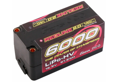 Gens Ace Redline 2.0 4S HV LiPo Battery 6000mAh 15.2V 140C O-GC4H6000-140G5