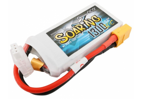 Gens Ace Soaring 2S 7.4V 1300mAh 30C LiPo Battery XT60 G2S1300-30X6
