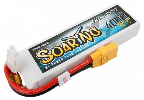 Gens Ace Soaring 3S 11.1V 4000mAh 30C LiPo Battery XT90 O-G3S4000-30X9