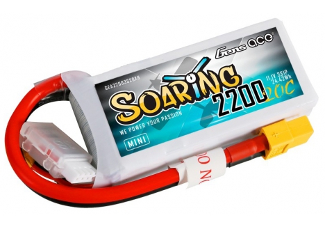 Gens Ace Soaring Mini 3S 11.1V 2200mAh 20C LiPo Battery XT60