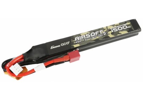 GENSACE AirSoft 2S 1500mAh 25C Twin with Deans (fit Most AEG) O-GAS2S1500-25D2