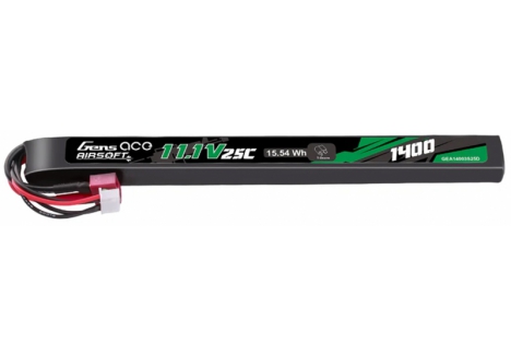 GENSACE Airsoft 3S 1400mAh 25C with Deans (AK47 Long Stick) O-GAS3S1400-25DNS