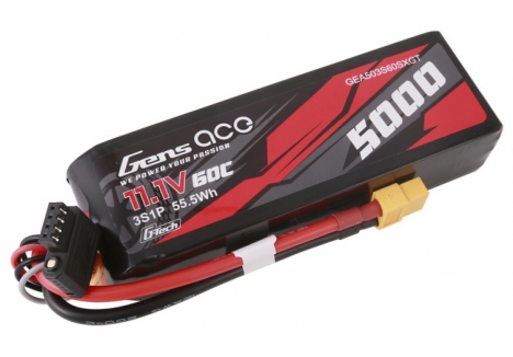 Gensace G-Tech 3S 11.1V 5000mAh 60C LiPo Battery XT60 O-GTC3S5000-60X6