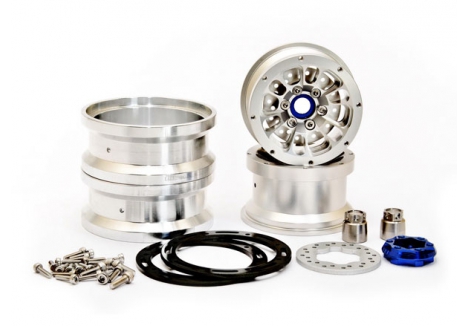 HoBao DC-1 1/10 CNC Aluminium Beadlock 1.9in 6-Spoke Wheels Silver H230117S