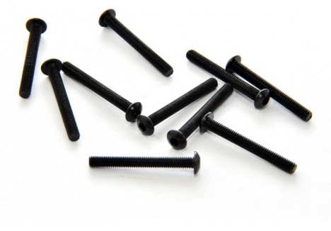 HoBao M3x25 Button Head Screw Black Flat Driver RC Spare Part H33325