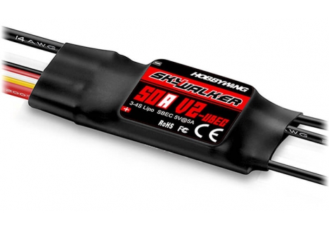 HOBBYWING SKYWALKER 50A 4S V2 BRUSHLESS SPEED CONTROL HW80060442