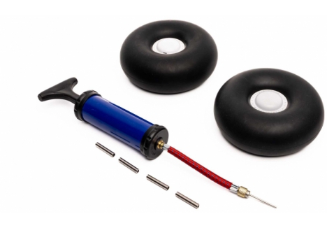 Inflatable Bead-Lock Rubber Tire Set: 120-130mm dia., 3mm-5m