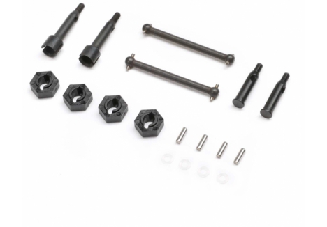 Injora Stainless Steel CVD Drive Shaft Axles Wheel Hexes Kit for Losi Micro-B Micro-T LOS-33