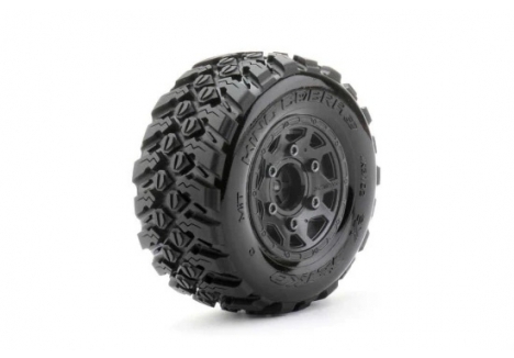 Jetko EX Belted Tyres on King Cobra SC Black wheel 12/14/17mm Hex (2) JK3102CB