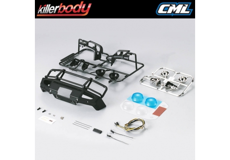 Killer Body 1/10 Alloy Bumper Matt Black LED RC Truck Crawler KB48689
