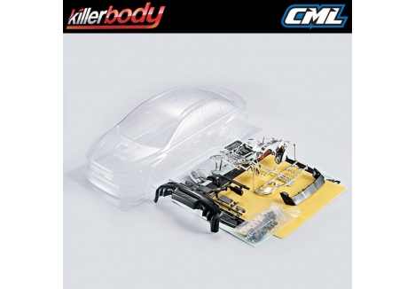 Killerbody Mitsubishi Lancer Evolution X 1/10 RC Touring Car Body Shell Clear KB48001