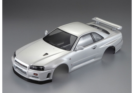 KillerBody Nissan Skyline R34 1/10 195mm RC Car Body White KB48644