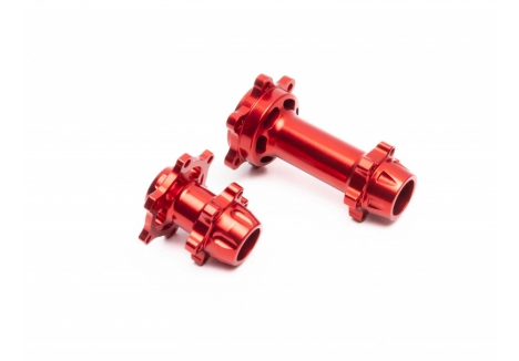 LOS Aluminum Hub Set, Machined, Red: Promoto-MX Z-LOS362000