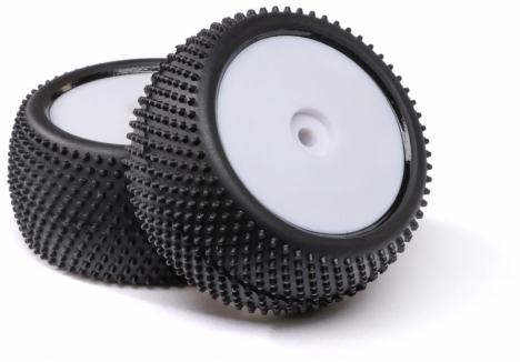 LOS Big Shot, Rear, Mounted Tires, White (2): Mini B Z-LOS41051